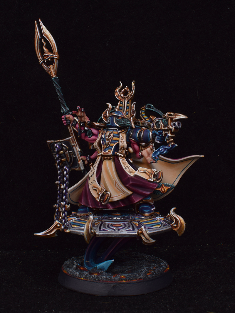 Thousand Sons Exalted Sorcerer on Disc of Tzeentch — painted miniature photo 1