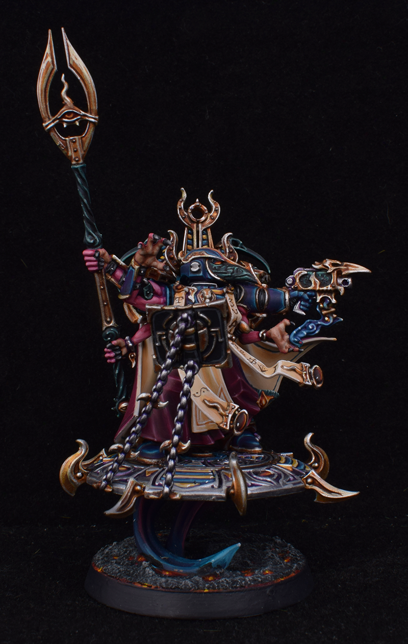 Thousand Sons Exalted Sorcerer on Disc of Tzeentch — painted miniature photo 2
